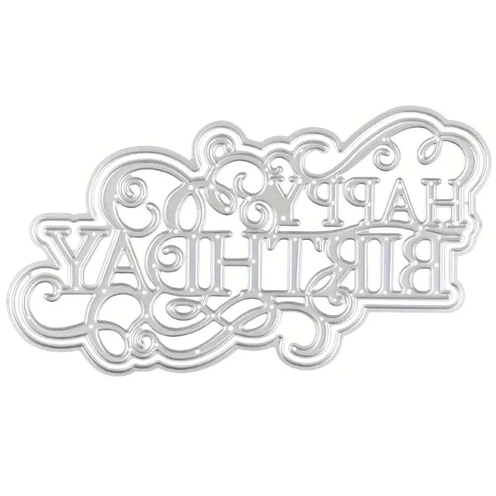 Вырубные штампы «С Днем Рождения» из углеродистой стали для тиснения, скрапбукинга, тиснения, упаковки для изготовления открыток в стиле скрапбукинга
