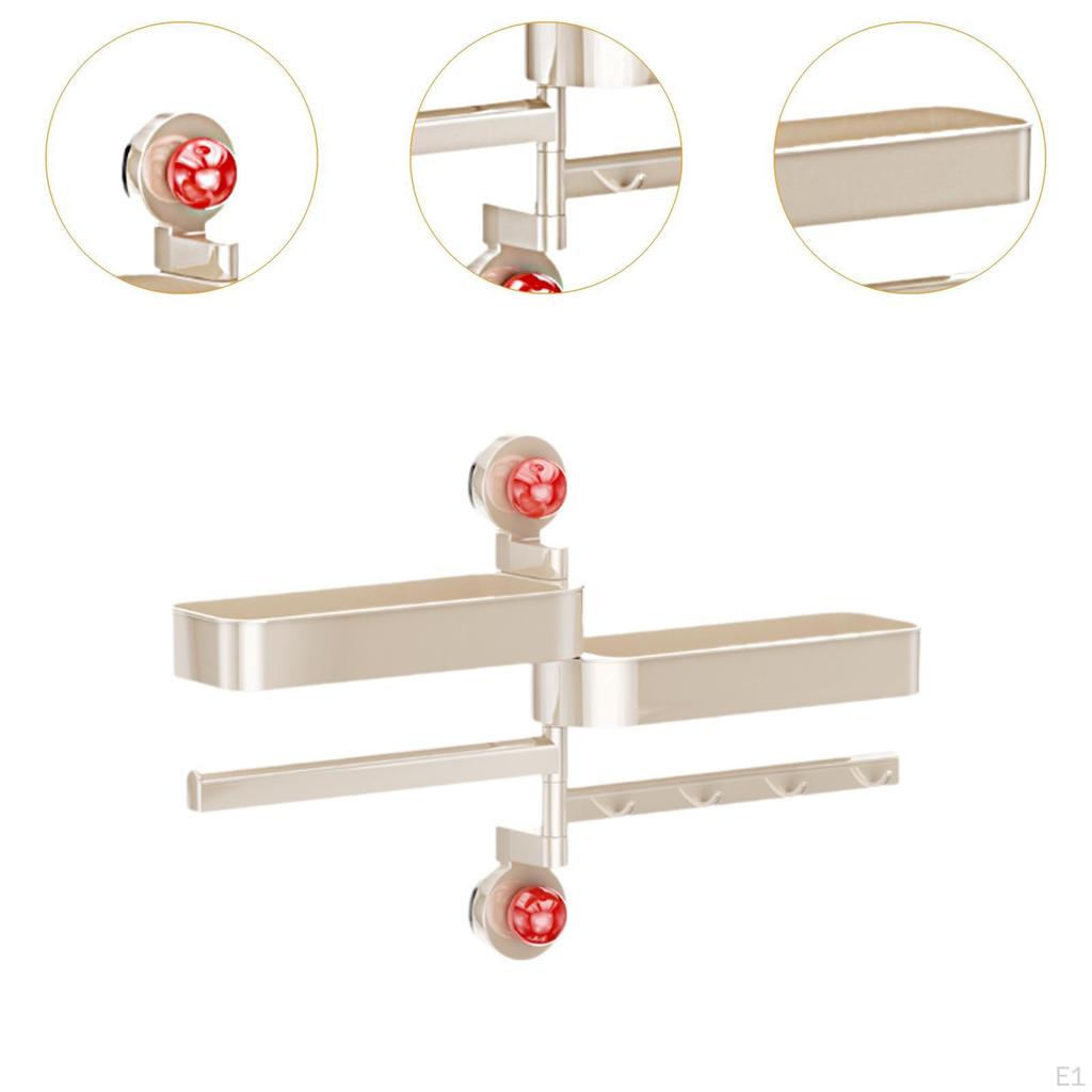 Полка-органайзер для специй с 4 крючками, Держатель для приправ, Многофункциональный, Подвесной держатель для кухонной утвари, Настенный