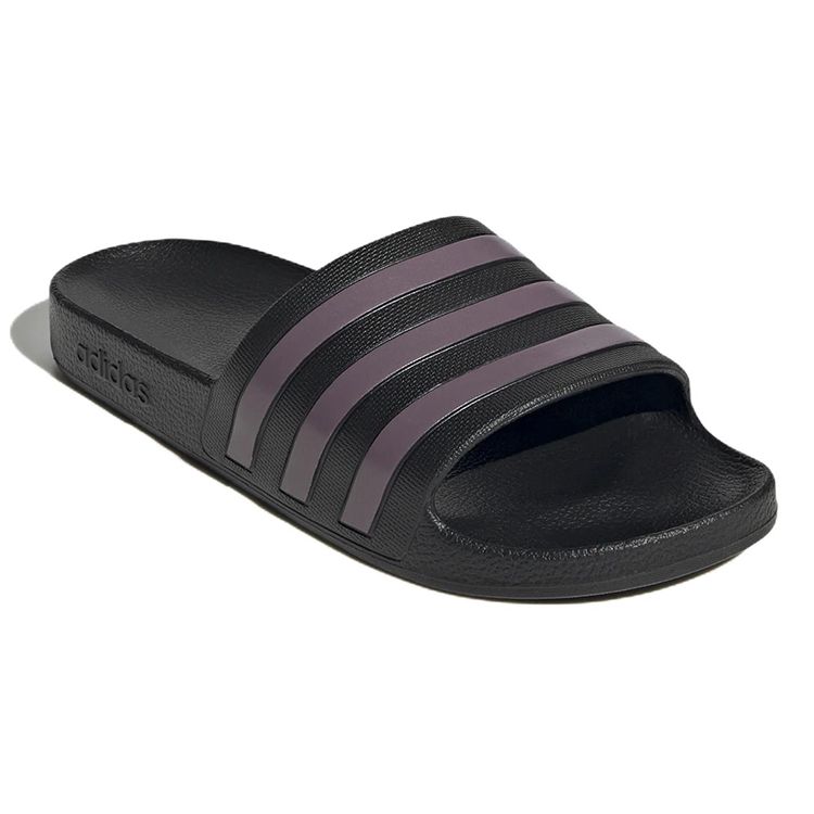 Adidas Adilette Aqua Slides Comfortable Silent Slide Sandals Women Slides Black Purple GX4279