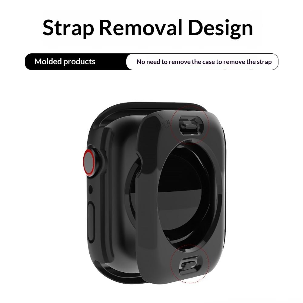 Чехол для Apple Watch Series 11/10/9/8/7/SE/3/6/5 Защитное стекло для экрана 360° Полностью защитная крышка-бампер из закаленного стекла для лица + Задний бампер из поликарбоната