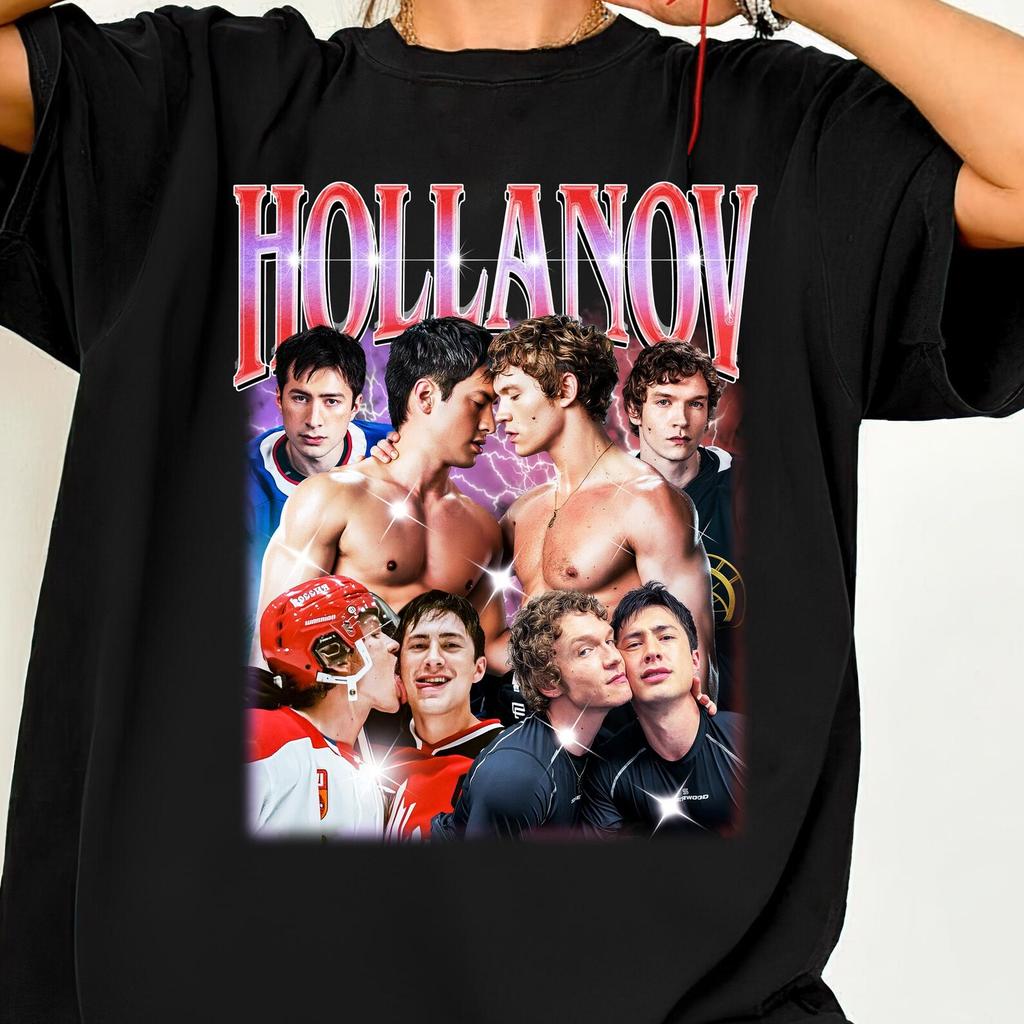 Винтажная футболка Hollanov Lover, Рубашка Hudson Williams Connor Storrie, Футболка, вдохновленная heated rivalry, Футболка Ilya Rozanov Shane Hollander