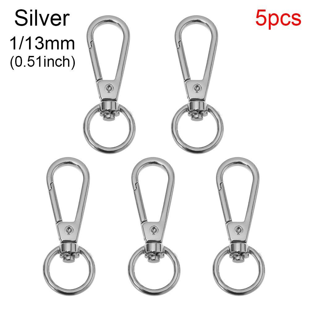 5pcs Hardware DIY KeyChain Split Ring Collar Carabiner Snap Bags Strap Buckles Lobster Clasp Hook