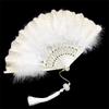 Dark Lolita Lace Feather Fan - Wedding Robe Accessory