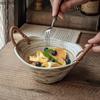 Керамическая миска из пеньковой веревки с двумя ушками, ретро-миска для фруктового салата, миска для десерта, толстые миски для супа, посуда для гостиничной молекулярной кухни