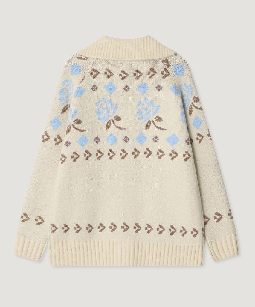 MELLY&ROSE Rose Cowichan Knit Cardigan (310251)_Cream