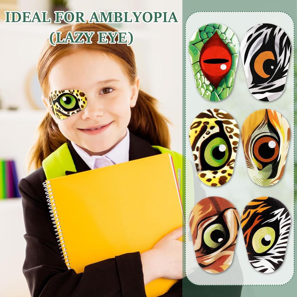 Детский окклюдер для лечения амблиопии - Дышащий, Полное покрытие, Мультяшный дизайн, Коррекция одного глаза при косоглазии