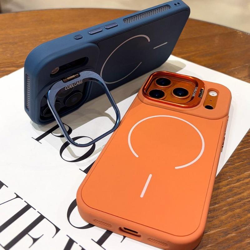 Роскошный силиконовый чехол для Magsafe для iPhone 17 16 15 14 13 12 Pro Max с подставкой-держателем для объектива и крышкой для iPhone Air 16 Plus