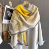 2025 Autumn/Winter New Cashmere Fleece Tassel Scarf for Women, Fashionable and Youthful Jacquard Scarf, Warm and Thick Large Sha