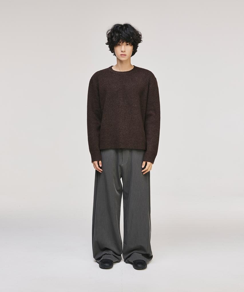 SIGNATURE Blend Shade Round Neck Knit [Brown]