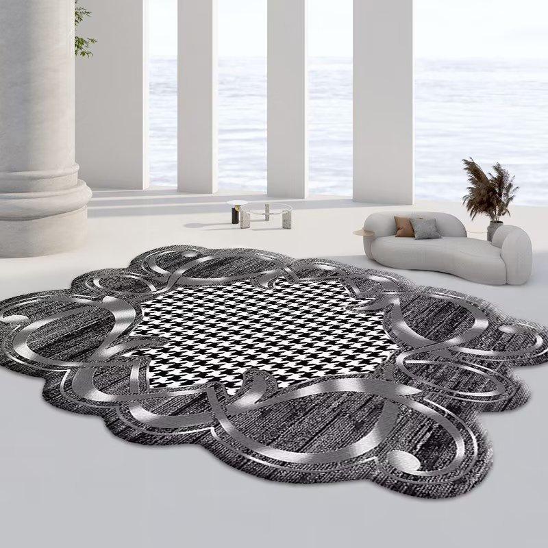 Modern Simple Special Shaped Large Area Living Room Carpet Irregular Plush Soft Bedroom Carpets Light Luxury Home Rug