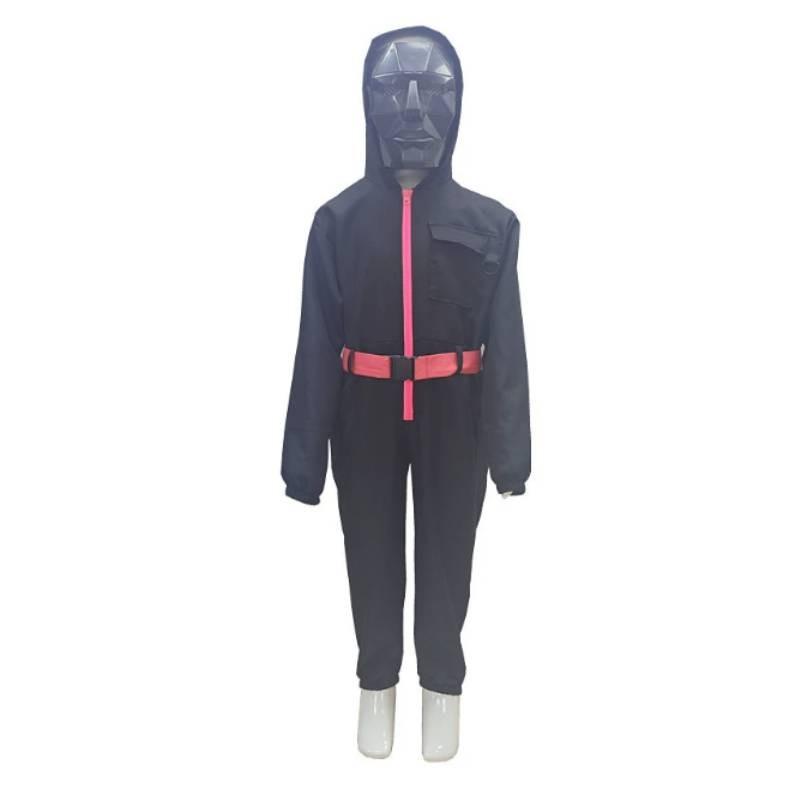 Игра в кальмара Популярный фильм Костюм на Хэллоуин для детей из смесовой ткани с хлопком Косплей-костюм