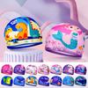 Children Swimming Caps for Boys Girls Cute Cartoon Swim Caps High Elastic Soft Kids Printed Swim Caps Swimming Pool Accessories