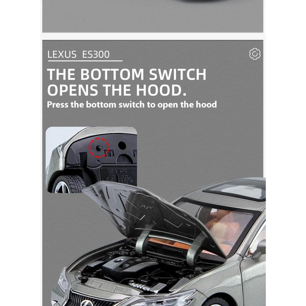 1/24 Lexus ES300 Large Luxury Executive Sedan Alloy Metal Diecast Car Model Computer Bookshelf Ornament Collection Children Gift
