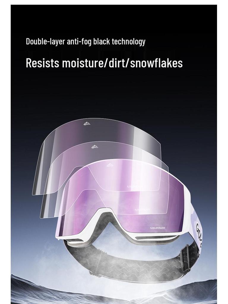 Men's Magnetic Double-Layer Anti-Fog Windproof Ski and Snow Goggles TYJ08