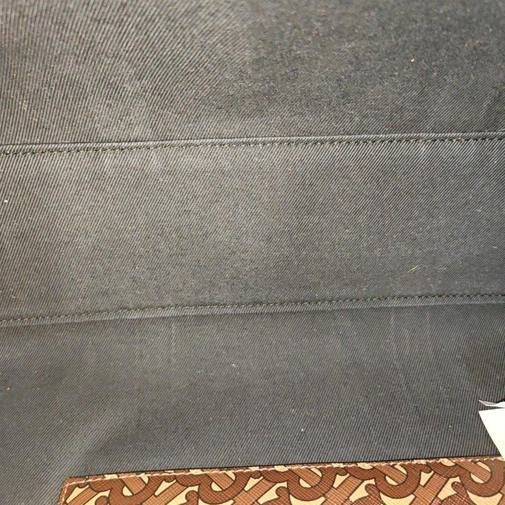 [Pre-Owned] Patterned Striped Large Capacity Canvas And Calfskin Tote Bag - Very Good #1HHJAXU