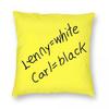 Lenny White Carl Black Square Pillowcase Polyester Linen Velvet Printed Zip Decor Throw Pillow Case Home Cushion Case 18"