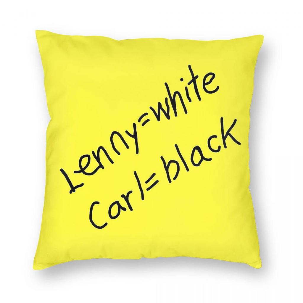 Lenny White Carl Black Square Pillowcase Polyester Linen Velvet Printed Zip Decor Throw Pillow Case Home Cushion Case 18"