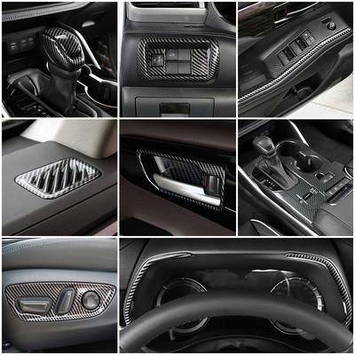 Для Toyota Highlander XU70 2024 года выпуска, аксессуары для салона автомобиля, молдинги, стильная центральная часть управления, отделка из углеродного волокна