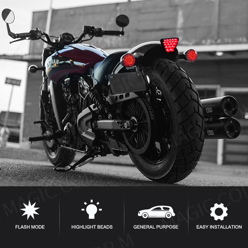 Для F1 стиль мотоцикла автомобильные пилотные огни треугольник задний стоп-сигнал предупреждающий стробоскоп стоп безопасность черный красный RGB бампер