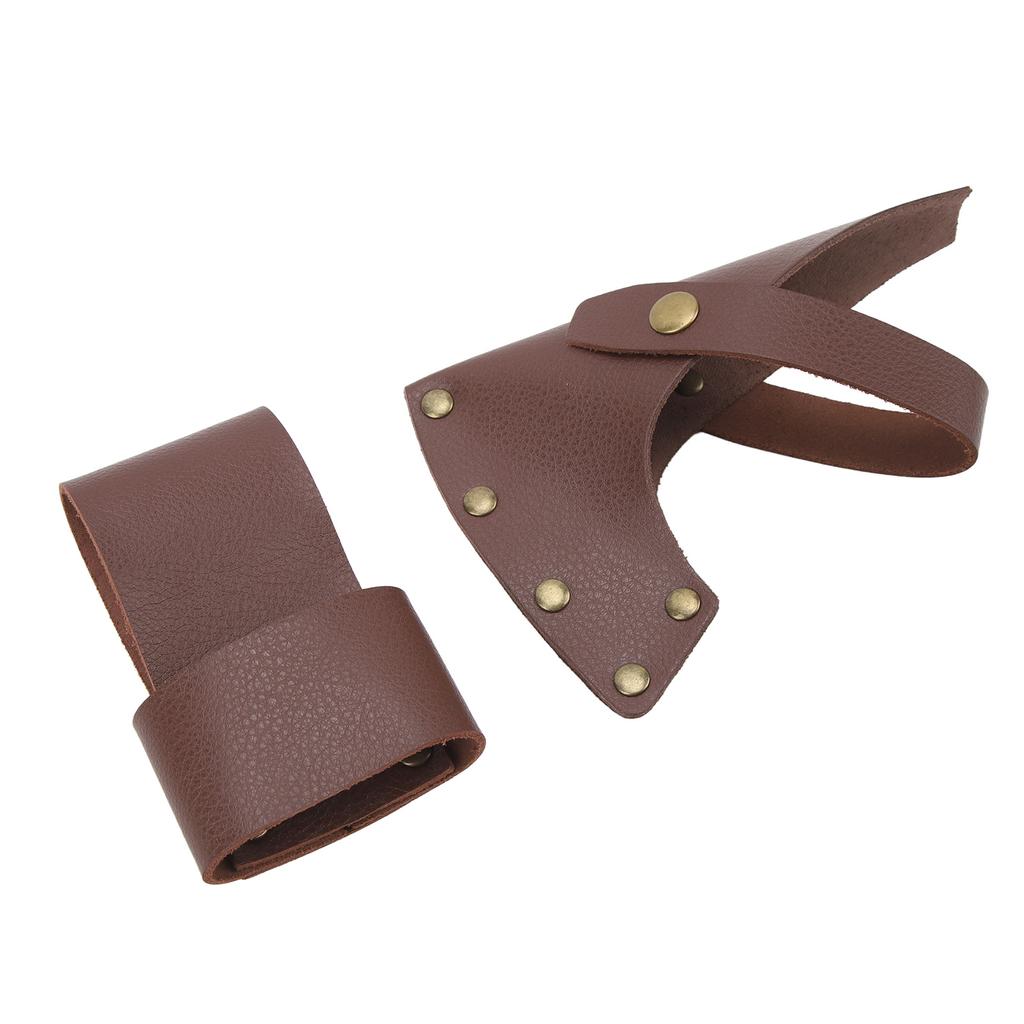 Ножны для топора из искусственной кожи, металл, легкий портативный защитный чехол для головы и ручки топора для кемпинга, работы на открытом воздухе, коричневый