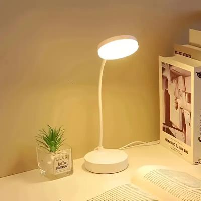 Светодиодная настольная лампа с технологией Eye-Care, перезаряжаемая, с регулировкой яркости, идеально подходит для чтения студентами, питание от USB, функция ночника