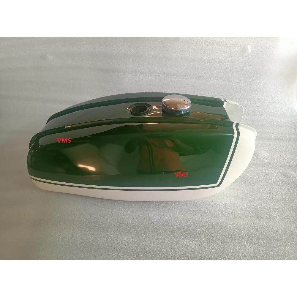 BSA A65 THUNDERBOLT LIGHTNING GREEN & WHITE PAINTED FUEL TANK +CAP 1970'S |Fit