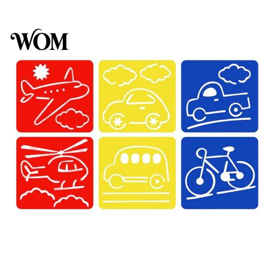Reusable Paint Stencil 6 Pcs Painting Template Stencils, 5.5x5.9 Inch Washable DIY PP Plastic Art Stencils for Wood Paper Fabric, Home Decor