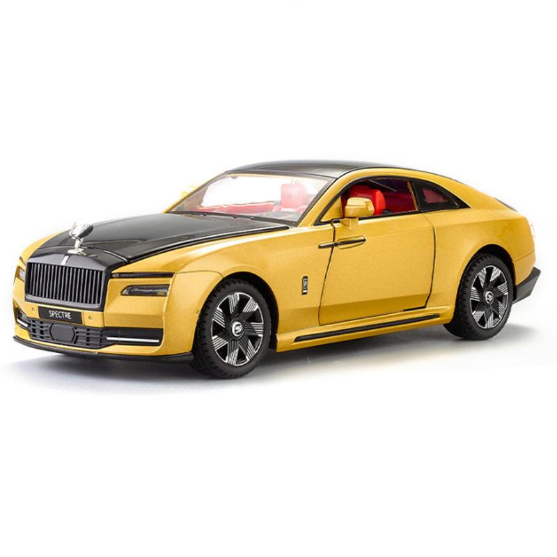 1:24 Rolls-Royce Ghost Alloy Luxury New Energy Car Model Die-cast Toy Car Metal Charging Car Model Sound and Light Pull Back Children's Toy Gift