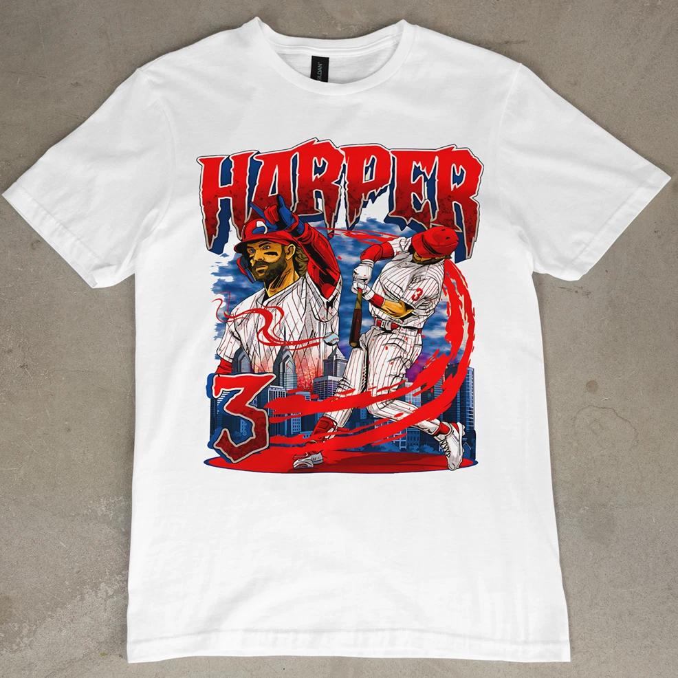 Bryce Harper Philadelphia Phillies Graphic T-Shirt MLB Baseball Tee Jersey Retro