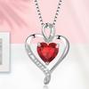 Heart Necklace Cubic Zirconia Love Heart Pendant Necklace Birthday Valentine's Day Mother's Day Jewelry Gift for Women