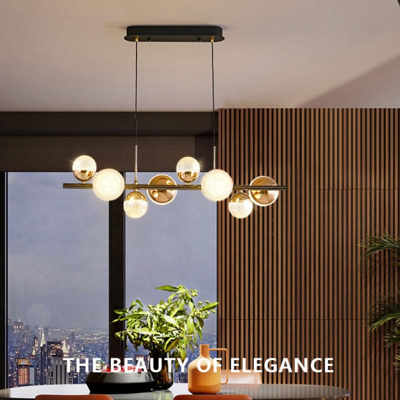 Nordic Restaurants Light Luxury Chandeliers Three Color Dimming Creative Lighting Fixtures Bar Dining Table Pendant Lights