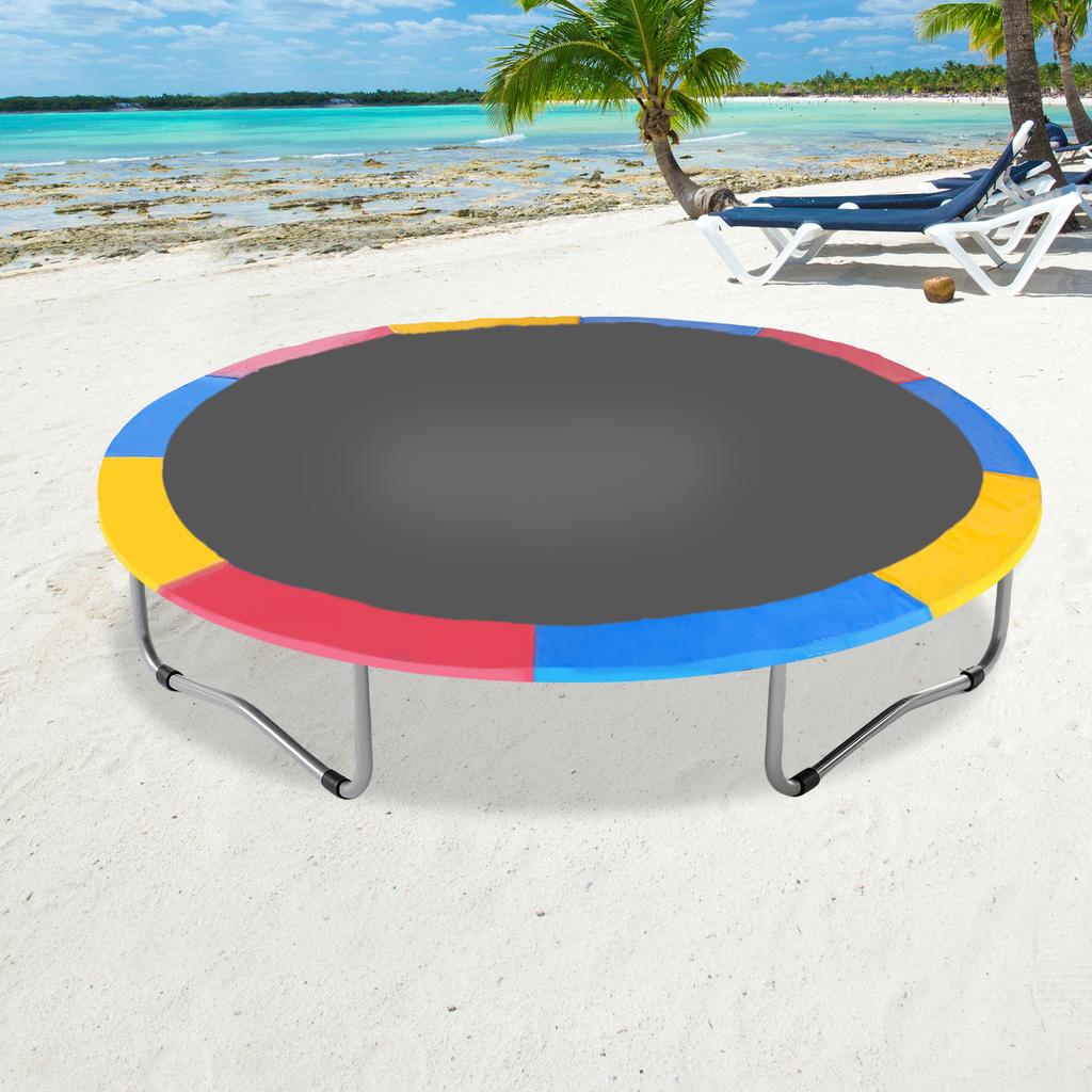 15FT Round Trampoline Replacement Pad, Durable All-Weather PVC Cover w/ Vibrant Color Design, Springs Protector for Backyard Fun