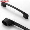NAIERDI Black Cabinet Handles Long Furniture Handle American Style Kitchen Cupboard Pulls Drawer Knobs Hardware