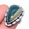 Кольцо из натурального мохового агата, драгоценный камень, стерлинговое серебро 925 пробы, размер 7 O8d09