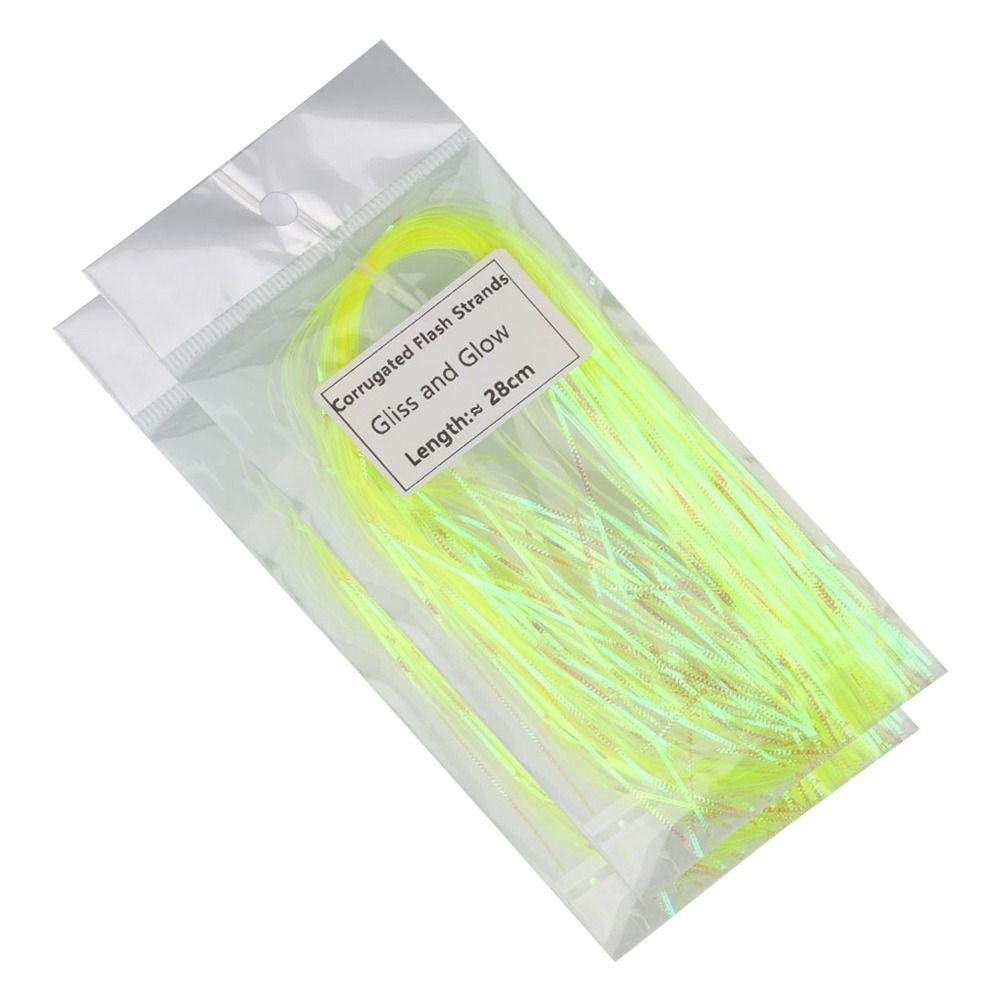 2Pcs Flies Tying Strands Gliss Simulates Fish Scale Corrugated Flash Tinsel Glow