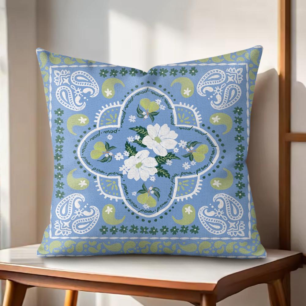 Simple Retro Cushion Cover Natural Linen Organic Fabric DoubleSided Printing Couch Pillow Covers Home Decor