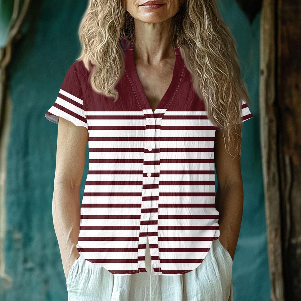 Женская повседневная футболка с коротким рукавом и V-образным вырезом, футболка с принтом