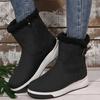 Fashion Female Shoes On Sale 2024 New Side Zip Women's Boots Winter Round Toe Plush Fleece for Warmth Solid Short Barrel Flat Snow Boots