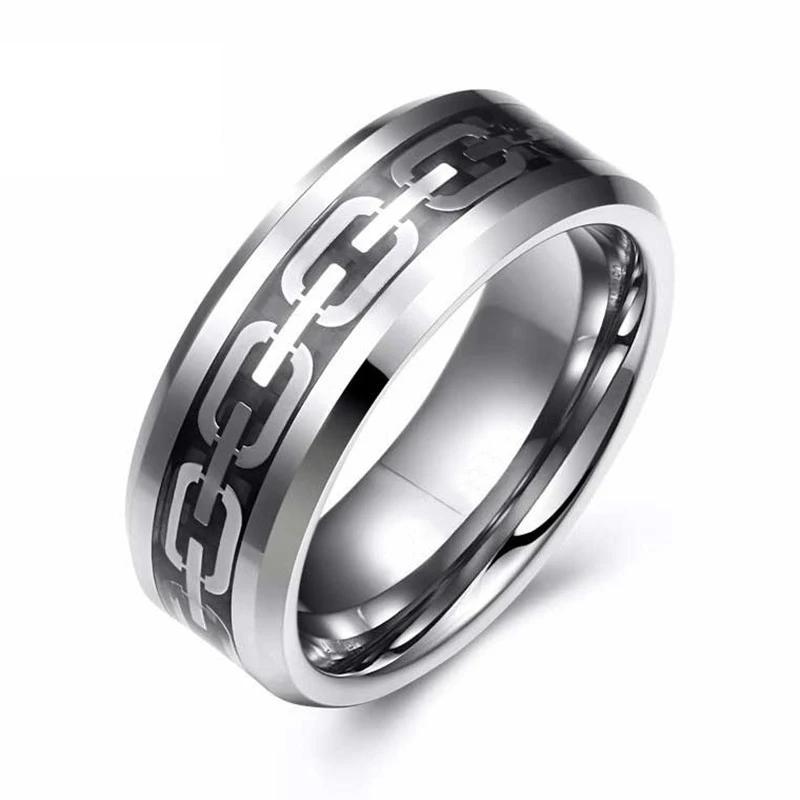 Vintage CopperColor Titanium Stainless Steel Rings for Men Black Carbon Fiber Ring Wedding Jewelry Christmas Gift Accessories