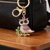 Брелок в форме совы с эмалевыми акцентами Сверкающий стразами Брелок для ключей автомобиля для женщин Символ мудрости Подвеска для сумок Ключей
