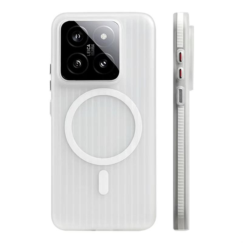 Магнитный чехол для Xiaomi 15 14 13 Pro Mi 15 5G Для MagSafe Матовый Прозрачный Полоска для багажа Тонкая задняя крышка Ударопрочный бампер