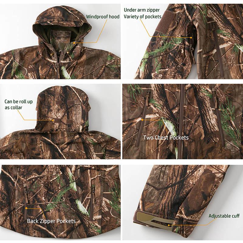 Мужская тактическая камуфляжная ветровка с капюшоном