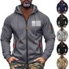 Men's Sweatshirt Hoodie Zipper Arm Pocket Cardigan Men's Sports Large Size Casual Hoodie