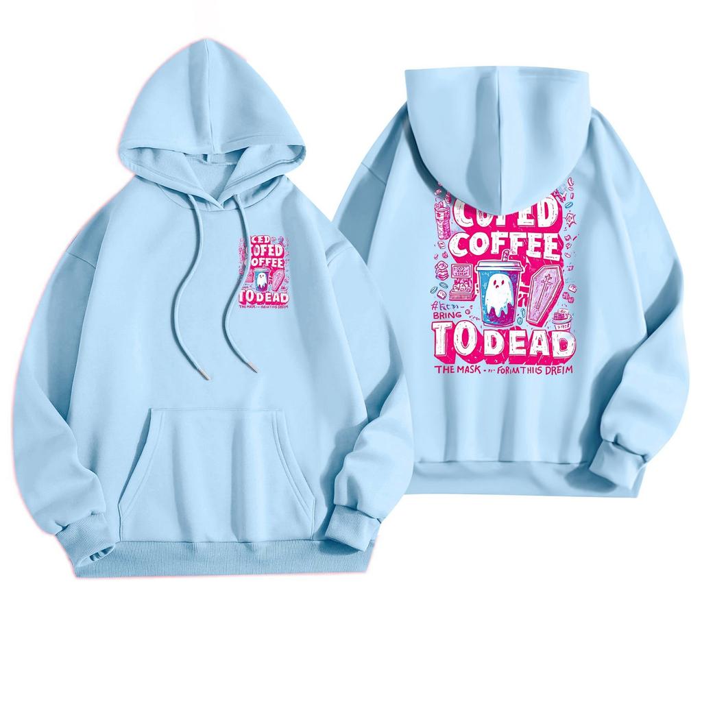 Женская повседневная модная толстовка с капюшоном и карманами с принтом на Хэллоуин