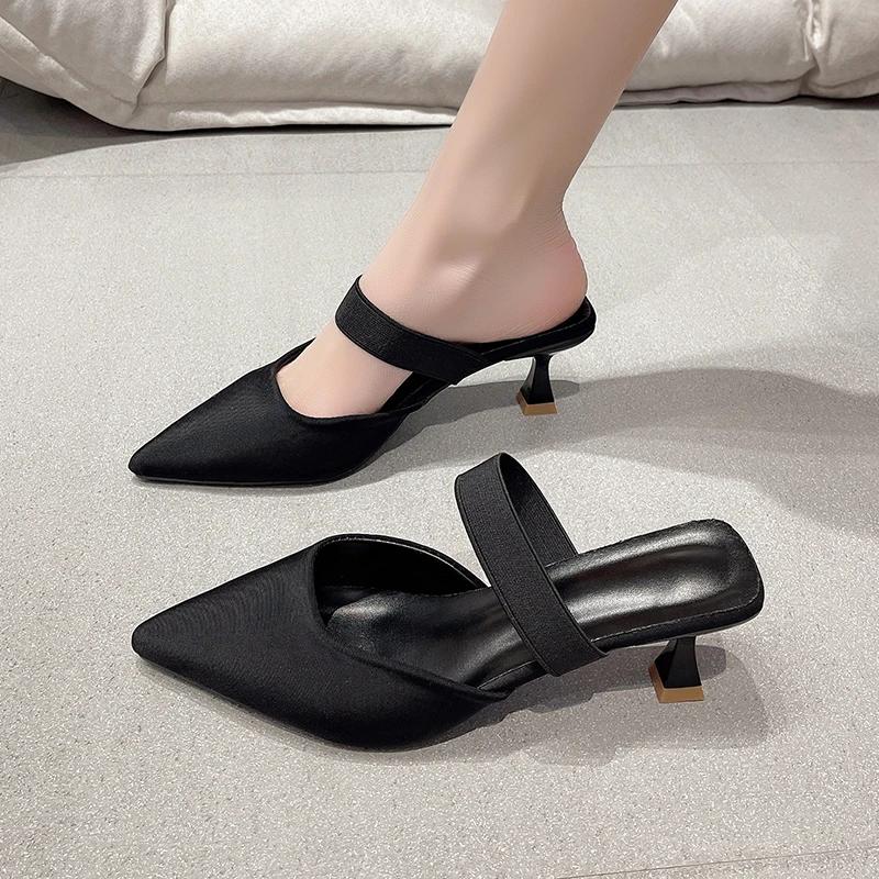 Модные элегантные женские туфли на высоком каблуке, женские туфли-мюли с открытой пяткой, сексуальные туфли на тонком каблуке, роскошные свадебные туфли для вечеринок, женские сандалии Zapatos Mujer