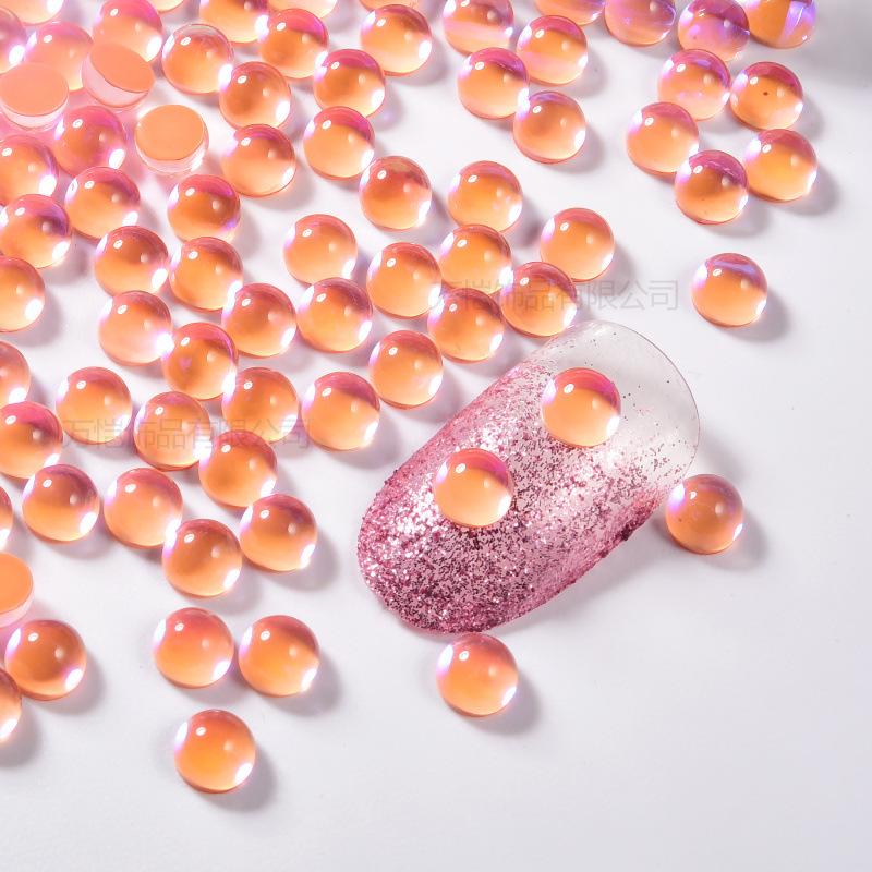 Кристалл Стеклянный Мокко Полукруглый Жемчужный Ногтевой Шарик Diy Nail Art Человек Рыбка Бусина Красота Мобильные Телефоны Аксессуары