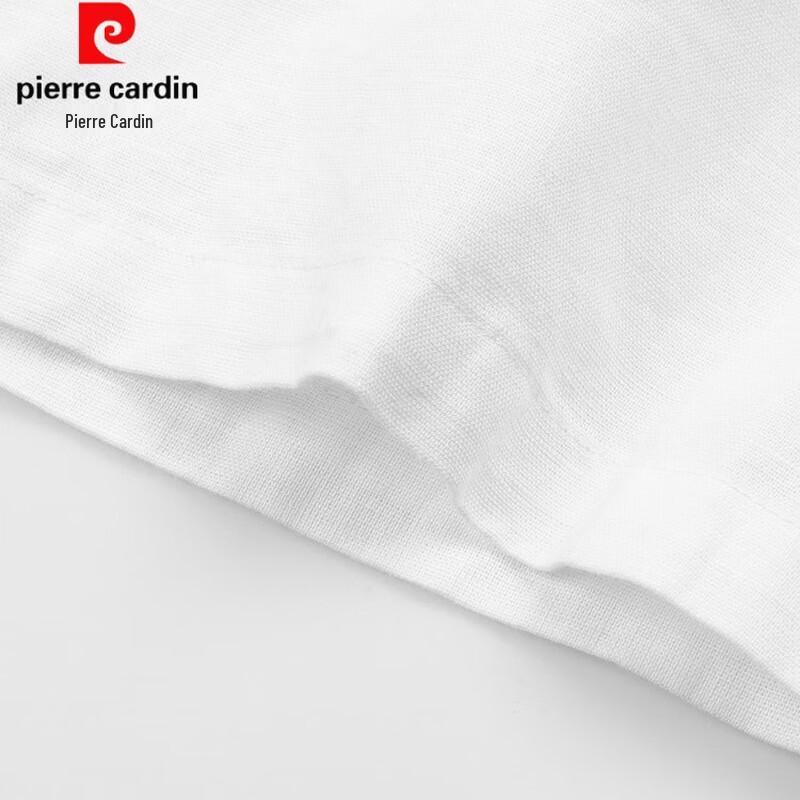 Pierre Cardin Мужская летняя льняная футболка с V-образным вырезом и коротким рукавом