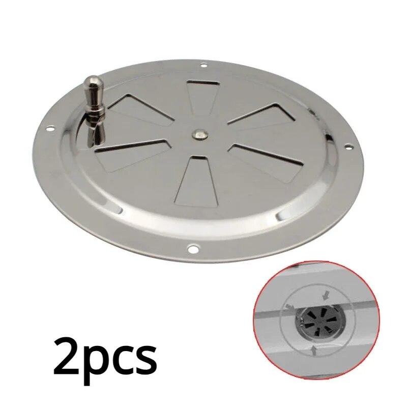 2pcs 125mm Air Louver Vent BBQ Grill Smoker Exhaust Kitchen Vent Stove Stainless Steel Damper Round Home Vents Replacement