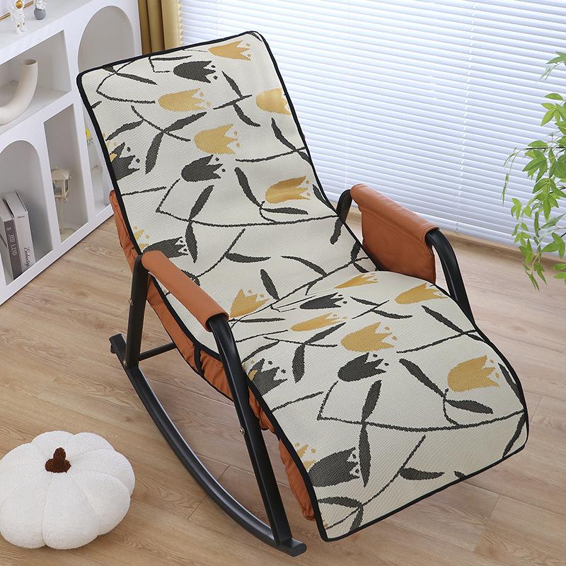 Summer Rocking Chair Recliner Seat Cushion Backrest Integrated Nap Cushion Thickened Folding Chair Lazy Double Chair Cushion Cover