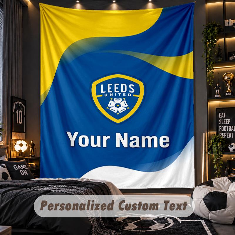 TapestryLeeds United Custom Name Text Personalized Wall Hanging Tapestry Home Wall Decor